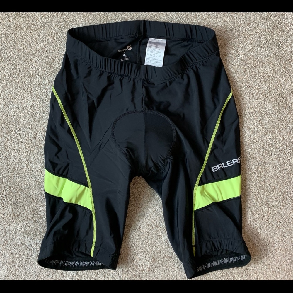 BALEAF Black & Neon CYCLING Padded BICYCLE SHORTS